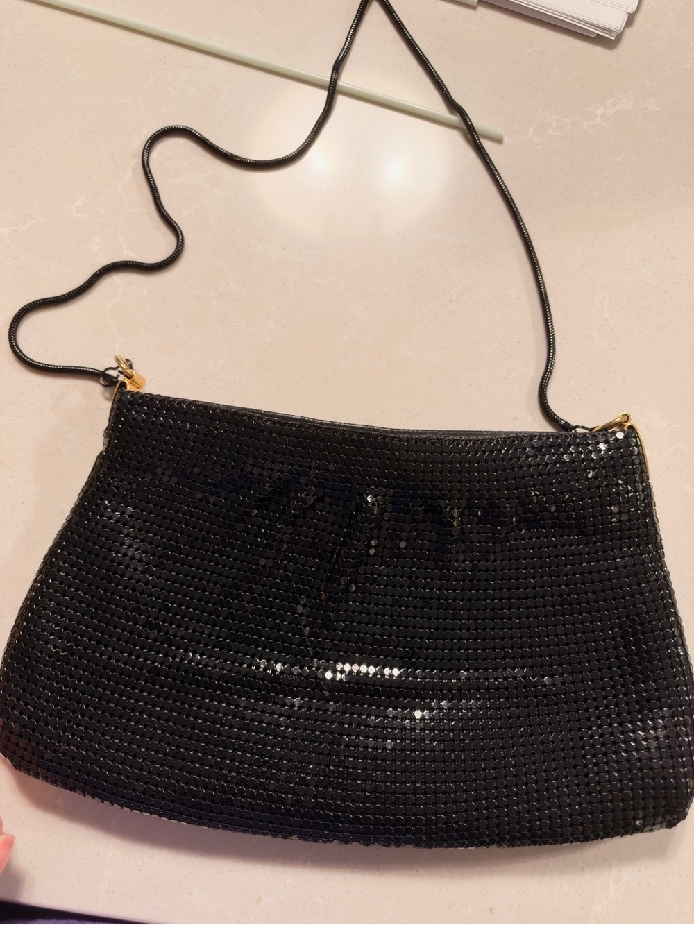 Black Sequin Crossbody Evening Bag